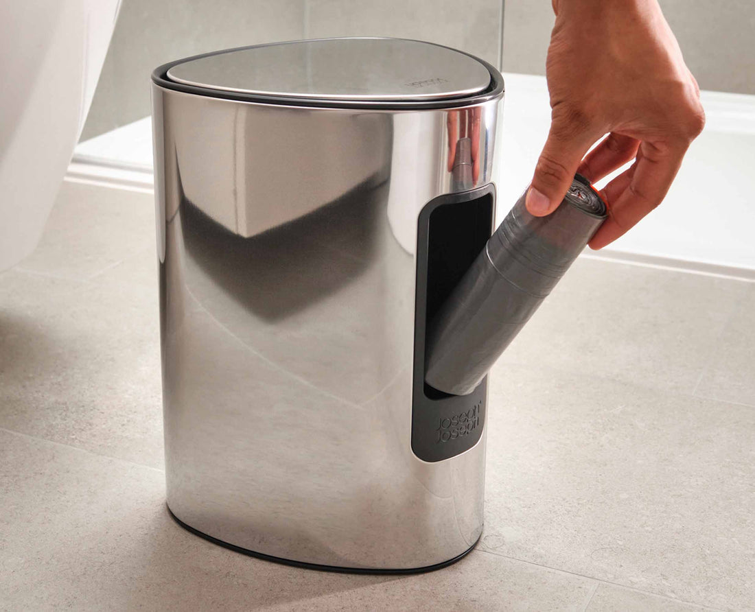 Joseph Joseph IW8 5L Eco Bin Liners 80 Pieces Grey 30148 — drawstring liner fitted inside the bin