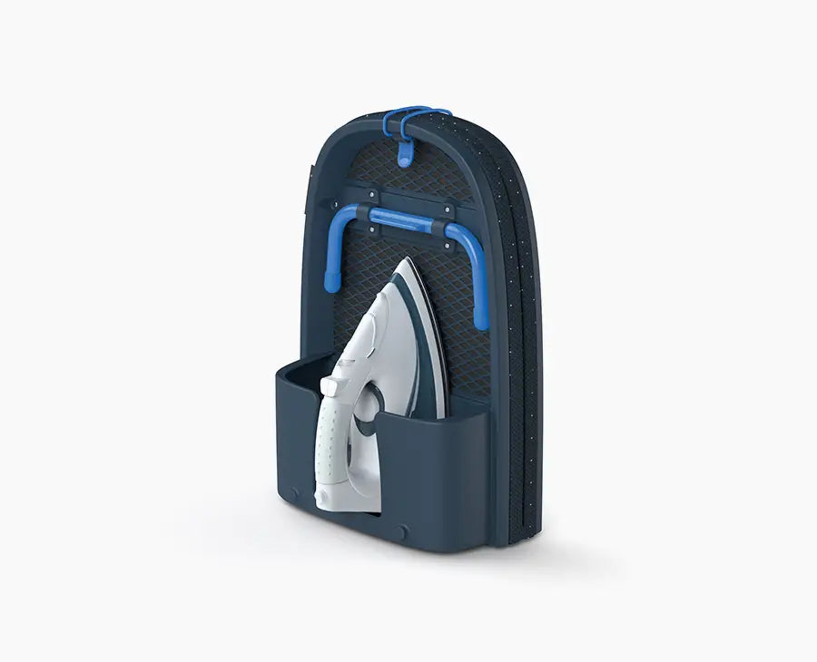 Joseph Joseph Pocket Plus Folding Tabletop Ironing Board Blue 50010 — folded blue tabletop ironing board