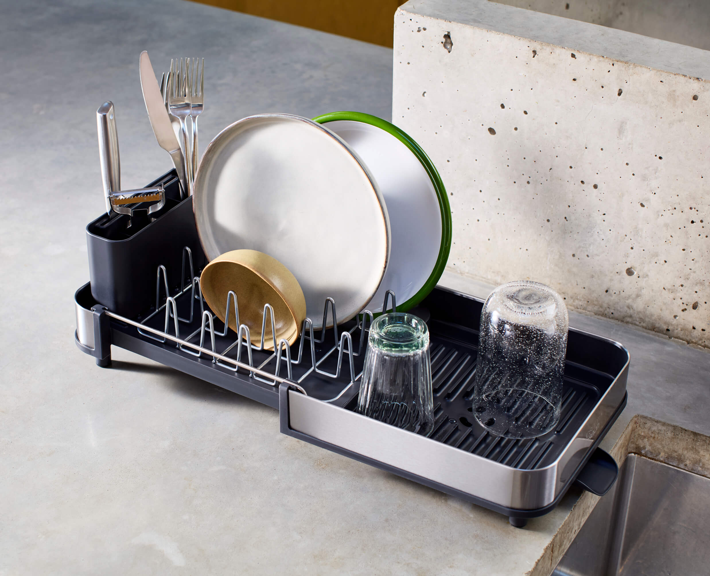 Joseph Joseph Extend Slim Steel Expandable Dish Rack Grey 6500035 - official product image 3
