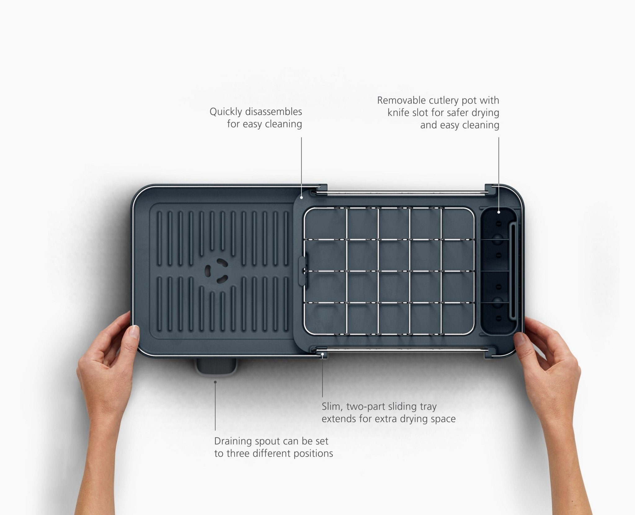 Joseph Joseph Extend Slim Steel Expandable Dish Rack Grey 6500035 - official product image 6