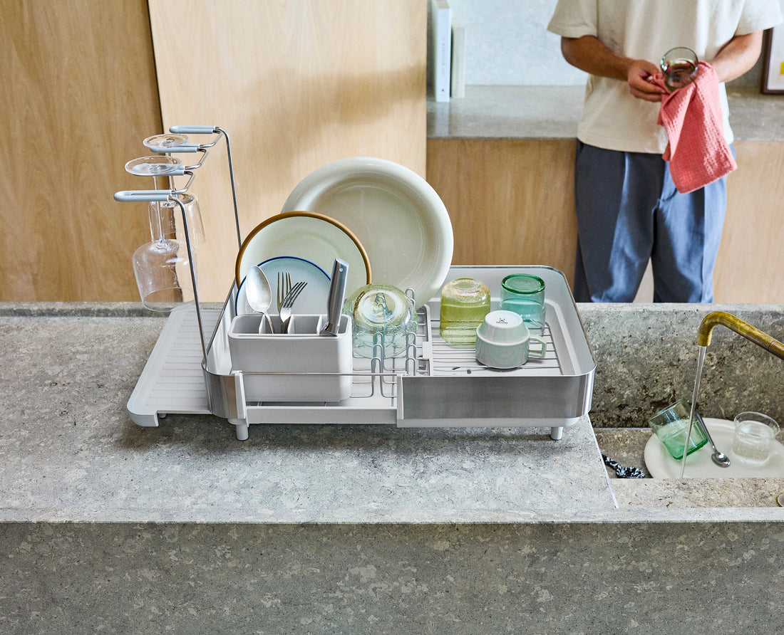 Joseph Joseph Extend Steel Plus Dish Rack Light Stone 6500041 - official product image 3