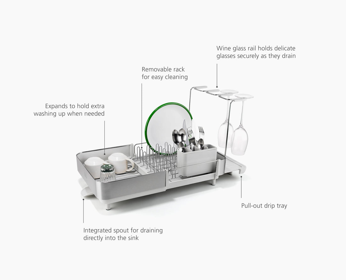 Joseph Joseph Extend Steel Plus Dish Rack Light Stone 6500041 - official product image 6