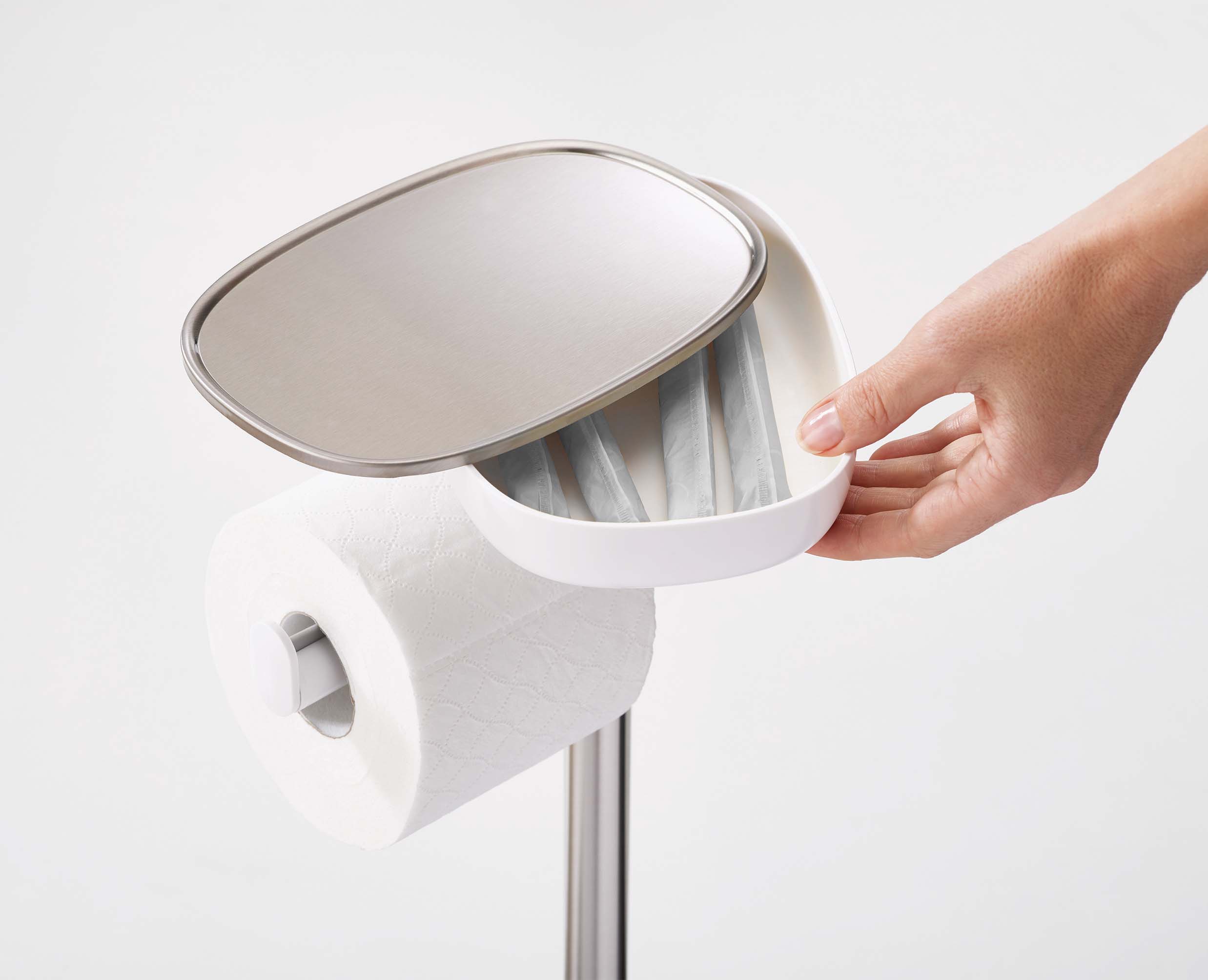 Joseph Joseph EasyStore Plus Toilet Roll Holder with Flex Steel Brush 70519, official gallery image 4