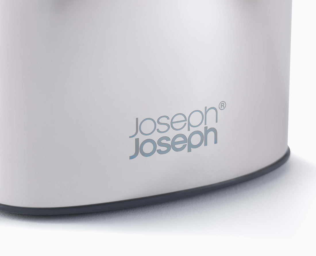 Joseph Joseph Flex 360 Luxe Advanced Toilet Brush Stainless Steel 70583 — polished holder and replaceable head detail
