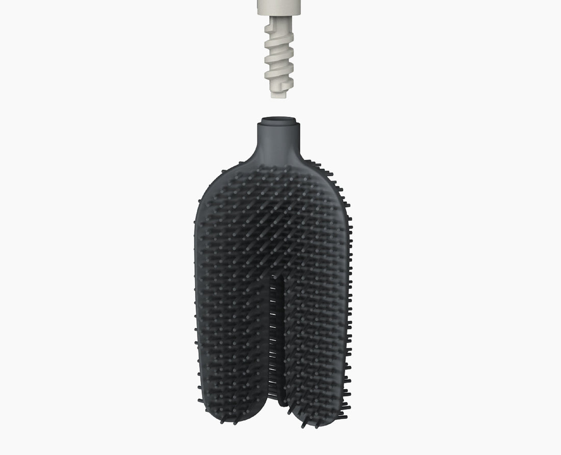 Joseph Joseph Flex 360 Luxe Advanced Toilet Brush Stainless Steel 70583 — replacement brush head view