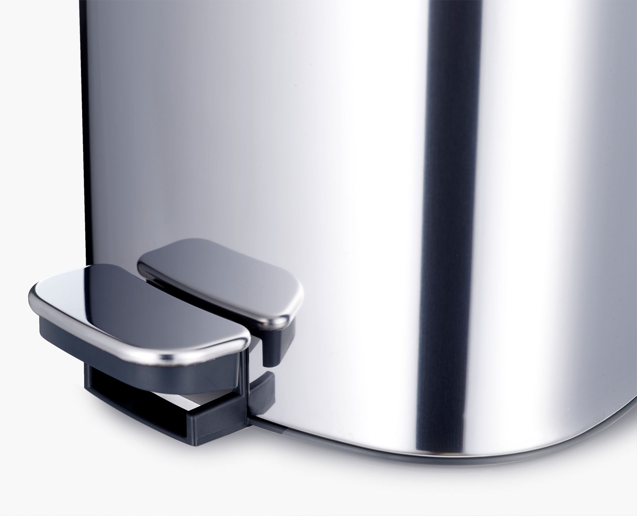 Joseph Joseph EasyStore Luxe 5L Pedal Bin with Liner Storage Stainless Steel 70596 — rear liner-roll storage pocket