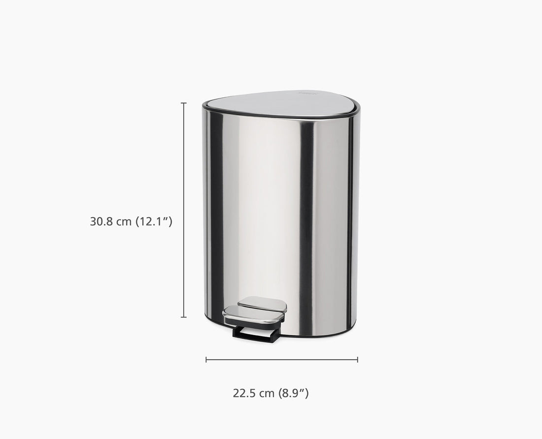Joseph Joseph EasyStore Luxe 5L Pedal Bin with Liner Storage Stainless Steel 70596 — compact bathroom bin alternate view