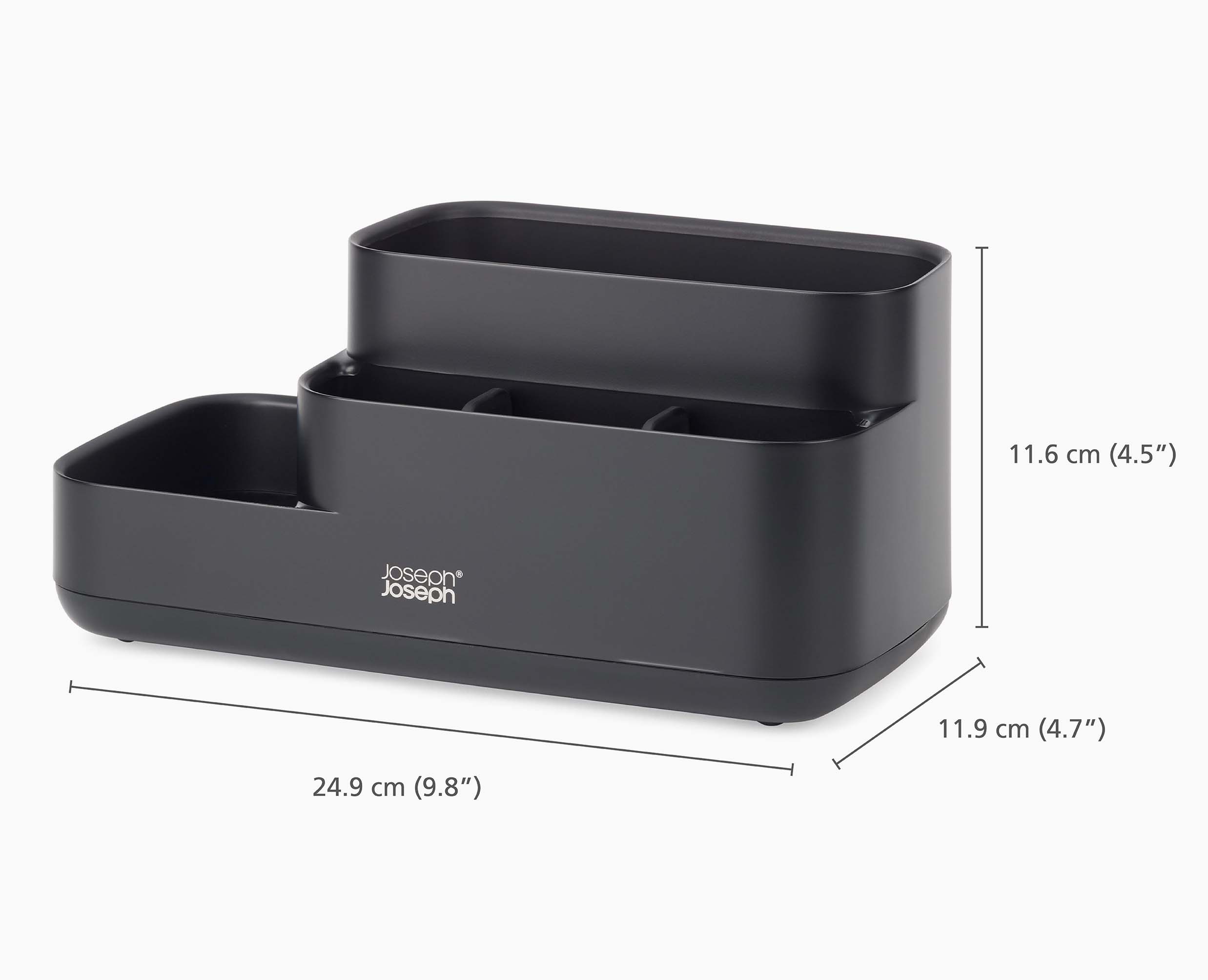 Joseph Joseph EasyStore Bathroom Caddy Matt Black 70600 — compact caddy dimensions