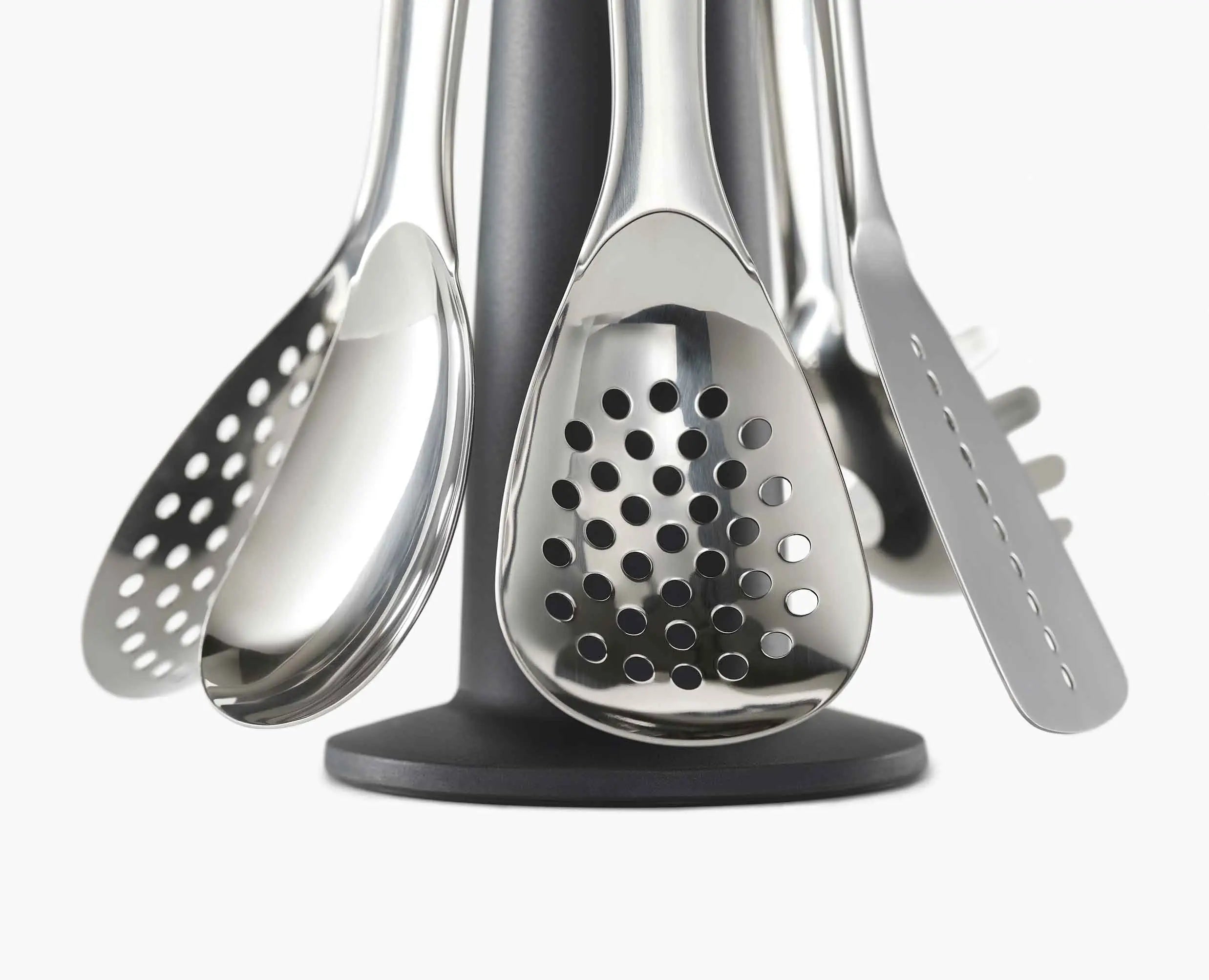 Joseph Joseph Elevate Steel Utensil Carousel 95029 — weighted handles and integrated tool rests