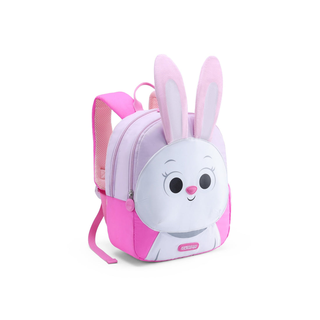 American Tourister Kiztopia Rabbit Backpack — White / Pink — angled view