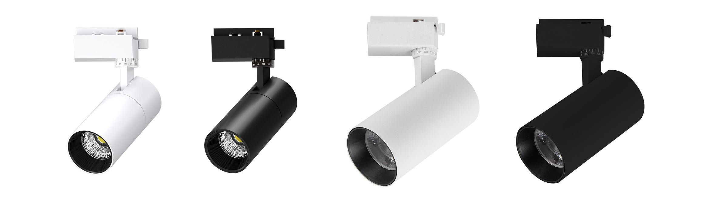 Official Liper F-series tracklight lineup - white and black 20W and 30W models