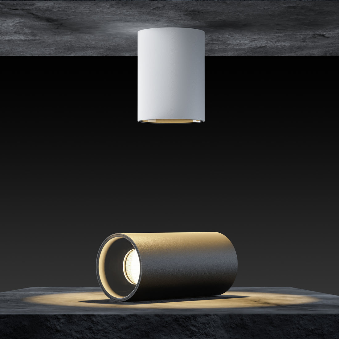 Official Liper A-series surface downlights - white and black family presentation