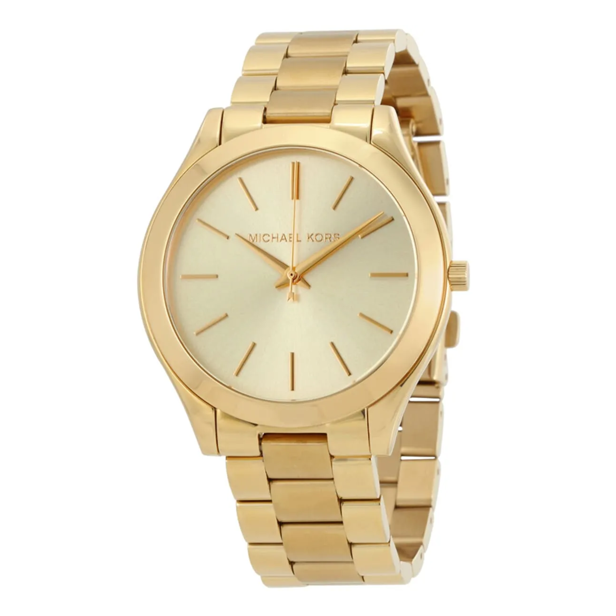 Michael Kors MK3179 gold-tone watch angled front view