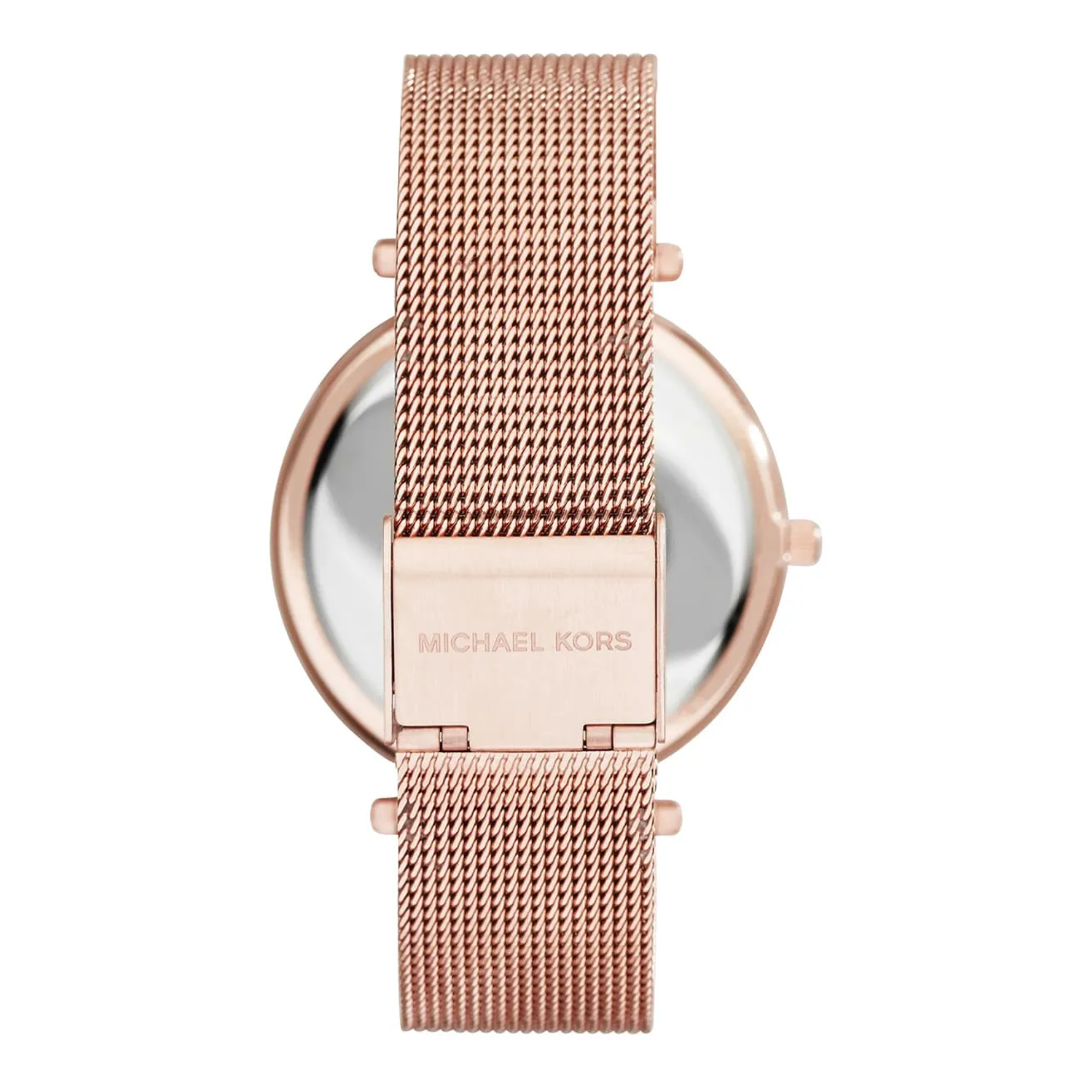 Michael Kors MK3369 rose gold-tone mesh bracelet and clasp rear view