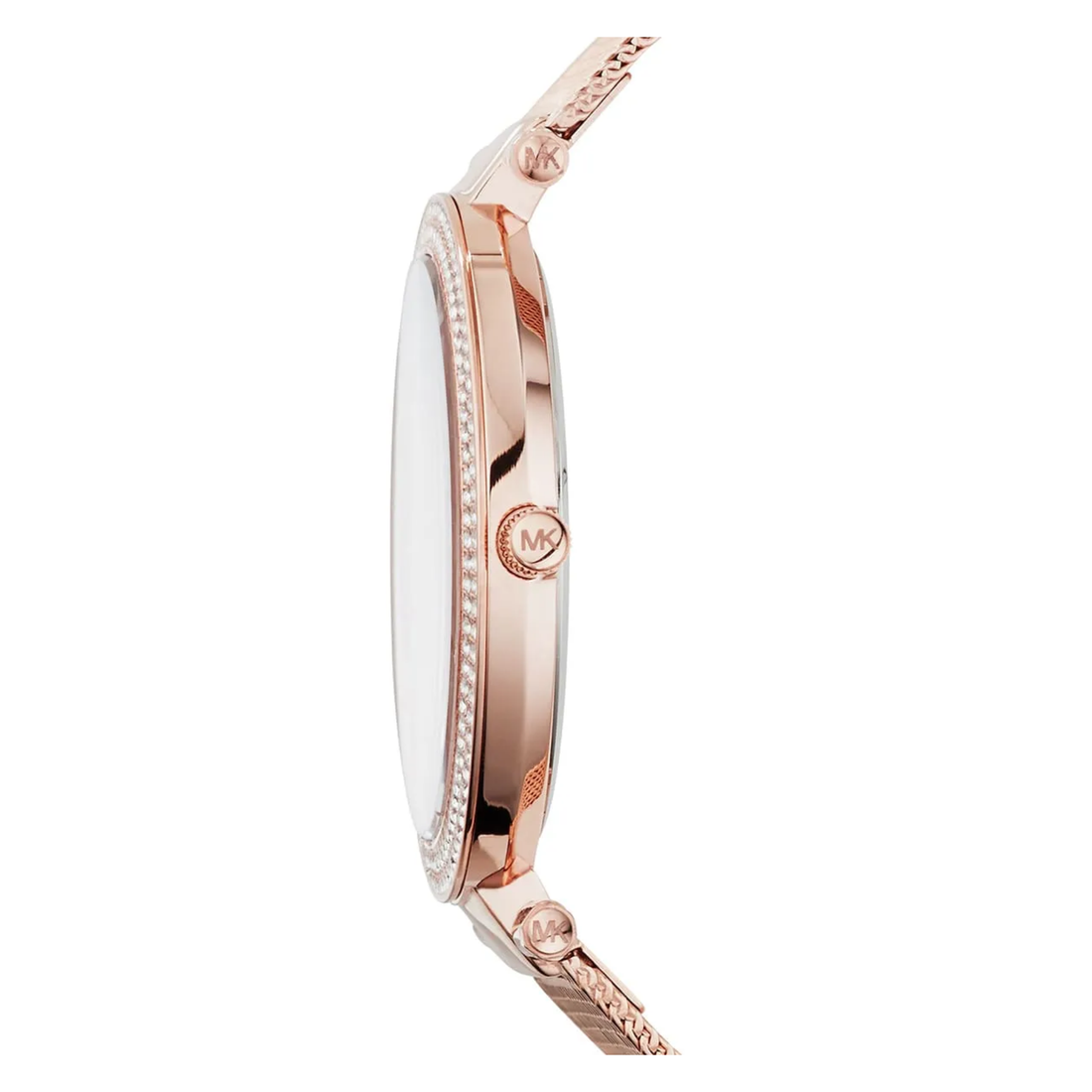Michael Kors Darci MK3369 rose gold-tone case and crown side profile
