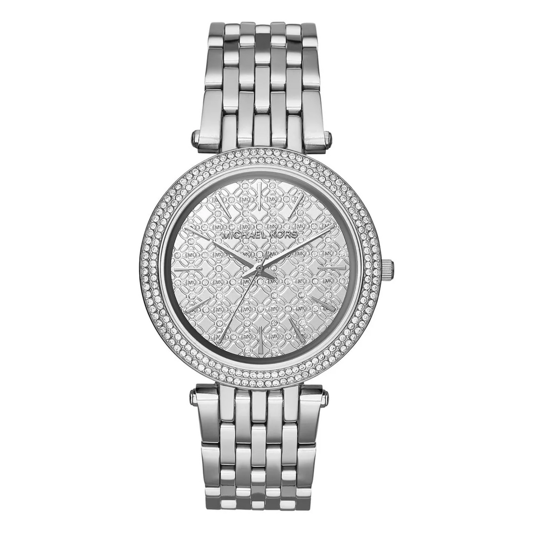 Michael Kors Darci MK3404 women's silver-tone pavé watch front view