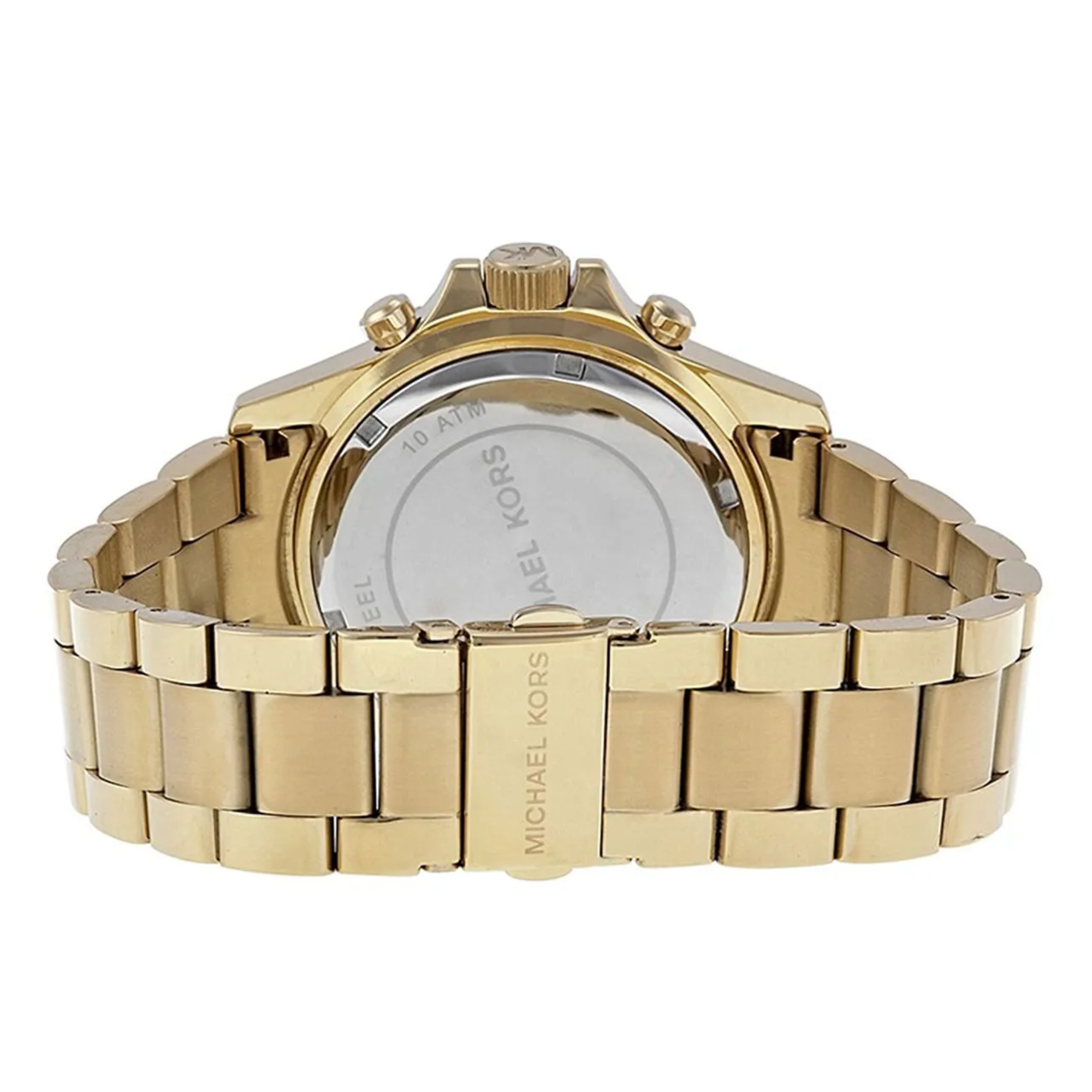 Michael Kors MK5871 caseback with gold-tone bracelet and Michael Kors clasp