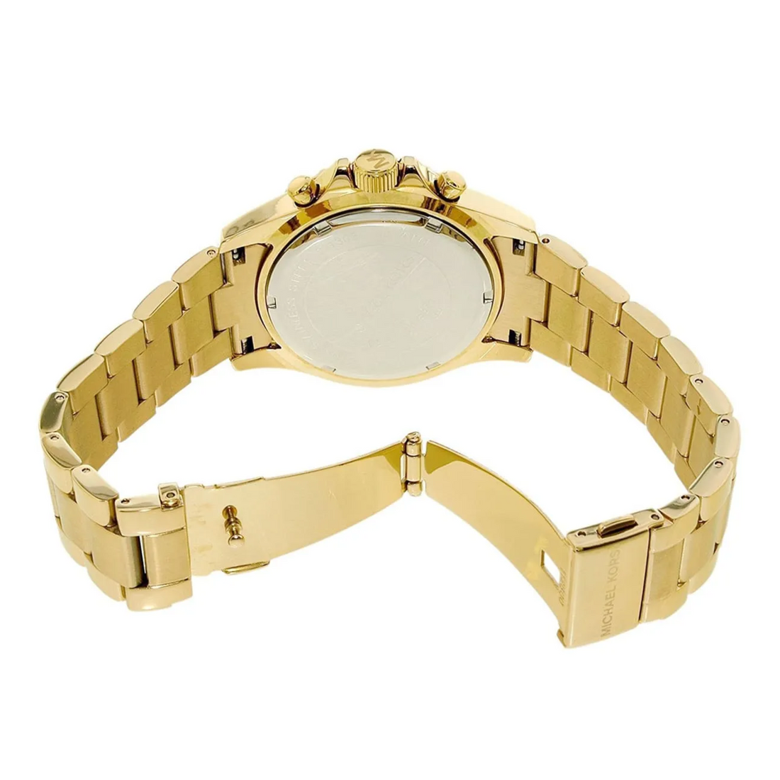 Michael Kors MK5871 open bracelet clasp and caseback detail