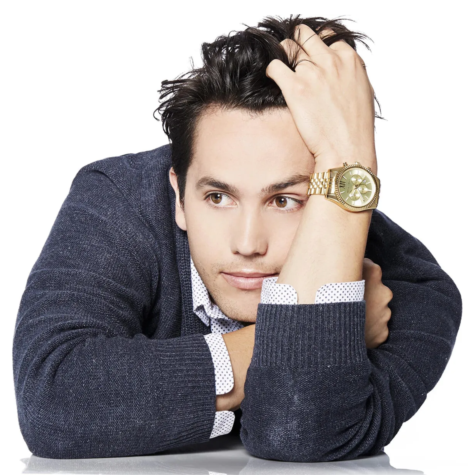 Michael Kors MK8281 gold-tone Lexington chronograph men's lifestyle view
