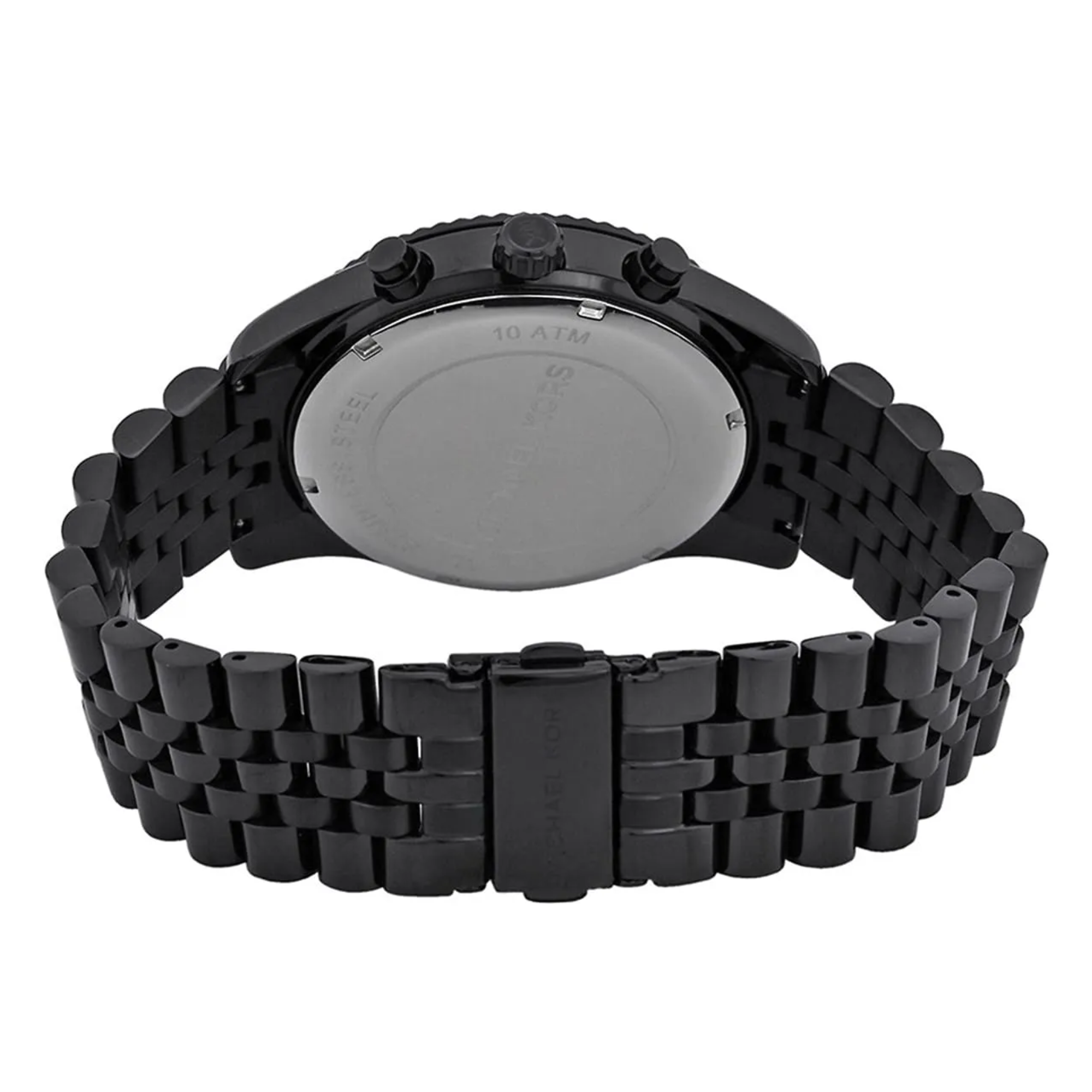 Michael Kors MK8320 black stainless steel bracelet clasp rear detail
