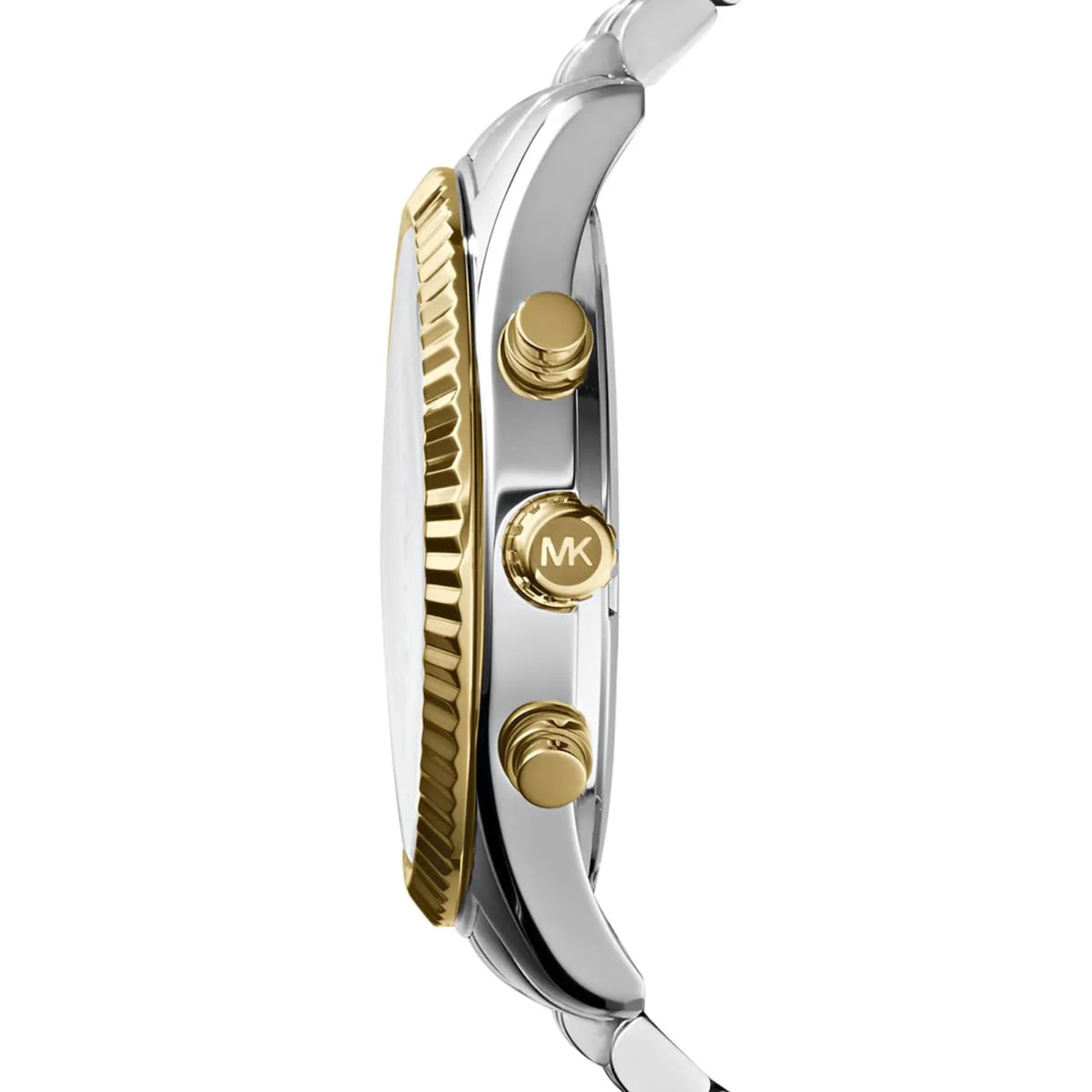 Michael Kors MK8344 two-tone stainless steel bracelet and case side view