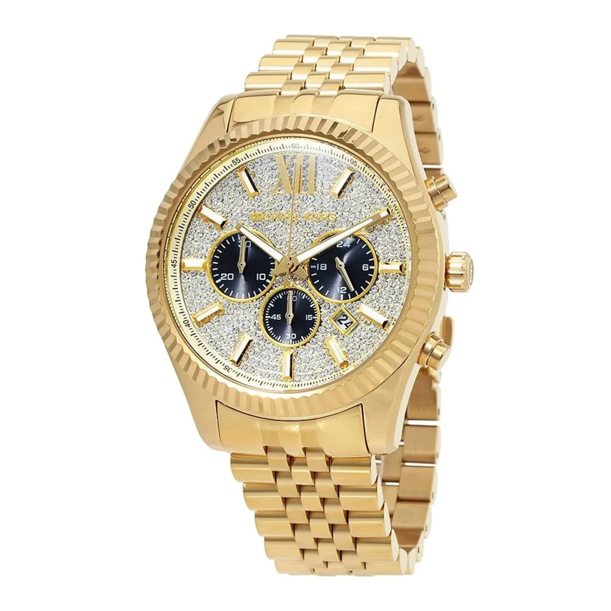 Michael Kors Lexington MK8494 gold-tone pavé chronograph watch detailed product view