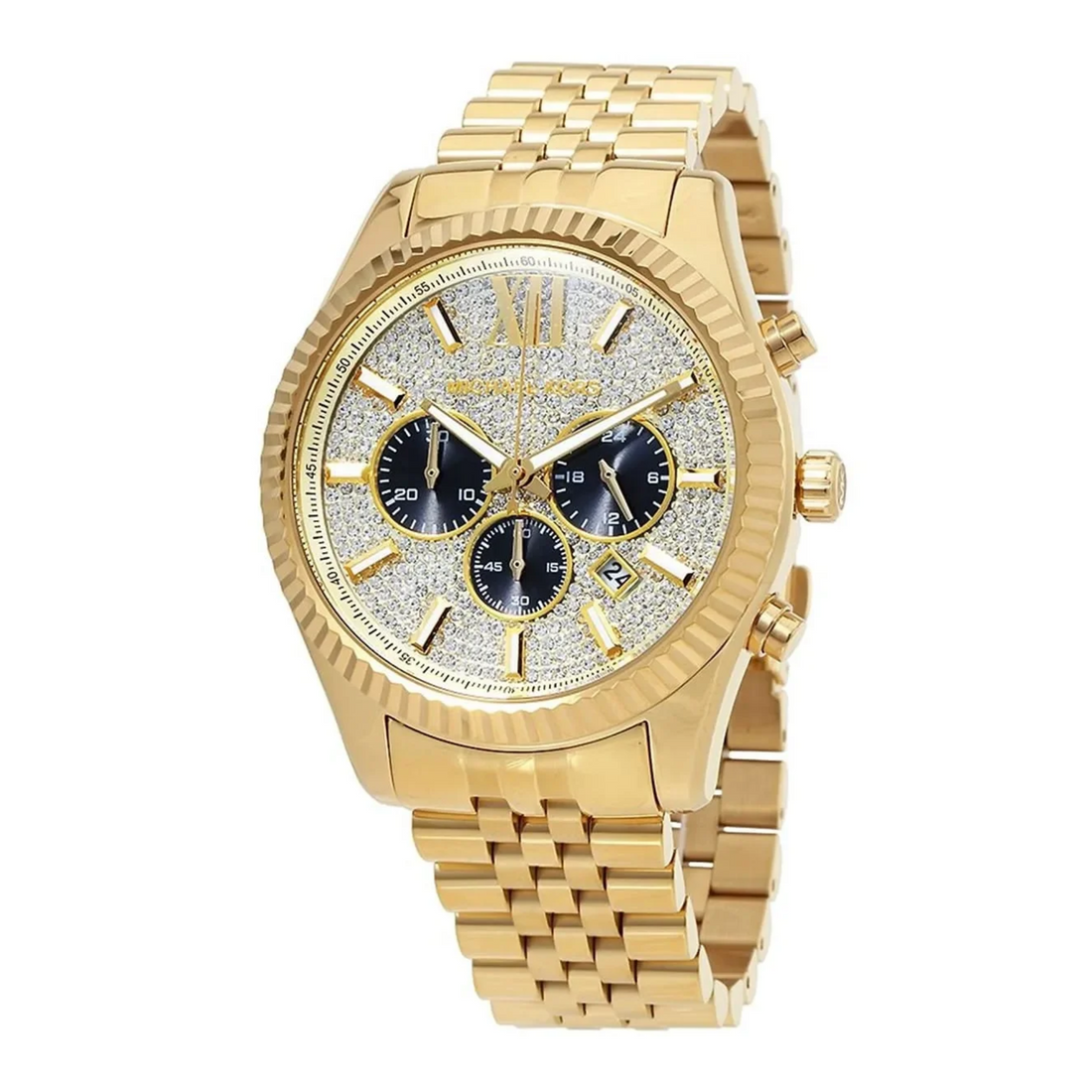 Michael Kors Lexington MK8494 gold-tone pavé chronograph watch detailed product view