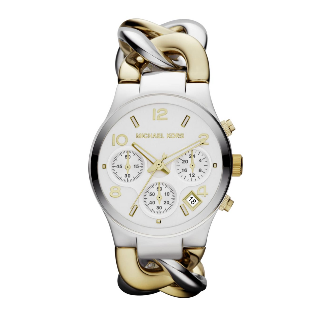 Michael Kors Runway MK3199 women's two-tone chronograph watch front view