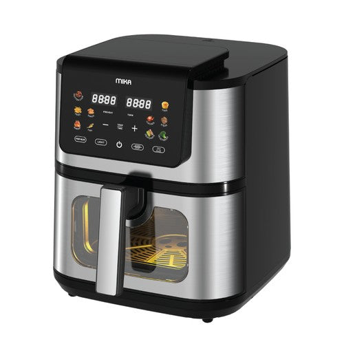 Mika Air Fryer, Digital, 8L, Black & Stainless Steel (MAFDW2208), product view