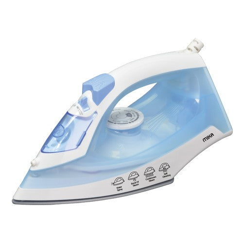 Mika Steam Iron, Non-stick Soleplate, 1100 - 1300W, White & Blue (MIST3121N), product view
