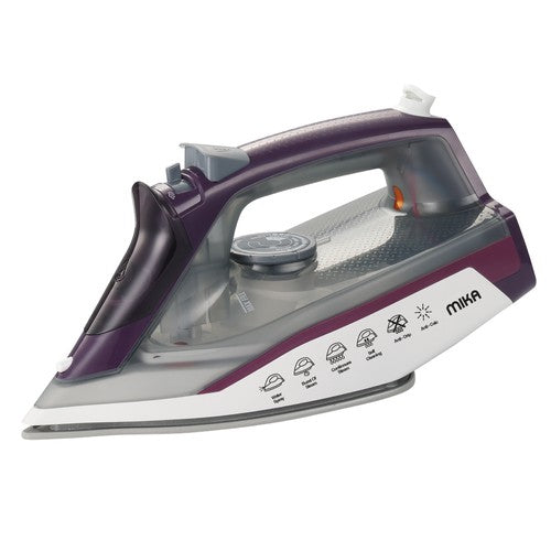 Mika Steam Iron, Ceramic Soleplate, 2000 -  2400W, White & Purple (MIST3231C), product view