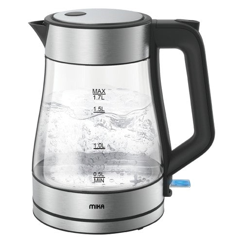 Mika Kettle, 1.7L, Glass, 360Âº Cordless, Concealed Element, Glass with S.S. Trim (MKT4102GB), product view
