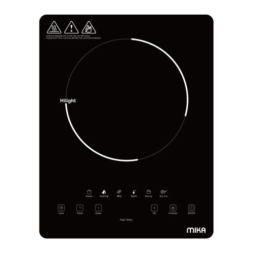 Mika MPVC1121T black vitro ceramic cooker, top view
