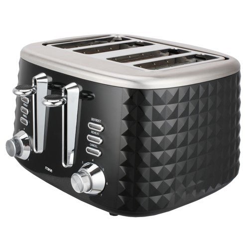 Mika Toaster, 4 Slice, Black With Chrome DÃ©cor (MTS4304BS), product view