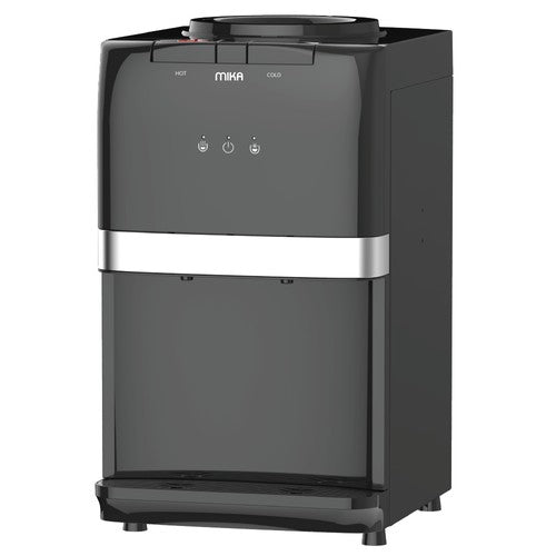 Mika Water Dispenser, Table Top, Hot & Electric Cooling, Black & Silver (MWD1503BS), product view
