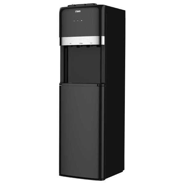 Mika Water Dispenser, Standing, Bottom Load, Hot, Normal & Cold, Electric Cooling (3 Taps), Black & Silver (MWDB2351BS), product view