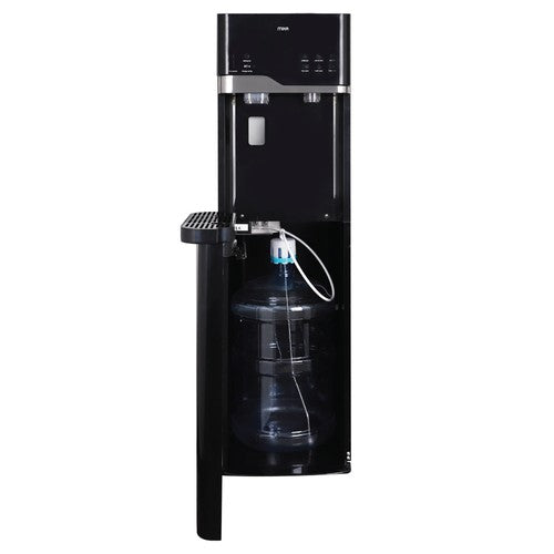 Mika MWDB3002BS bottom-load water dispenser with the water bottle compartment open
