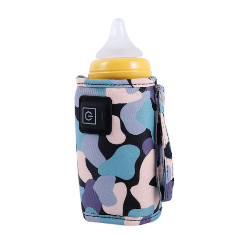 Portable USB milk bottle warmer sleeve, front view