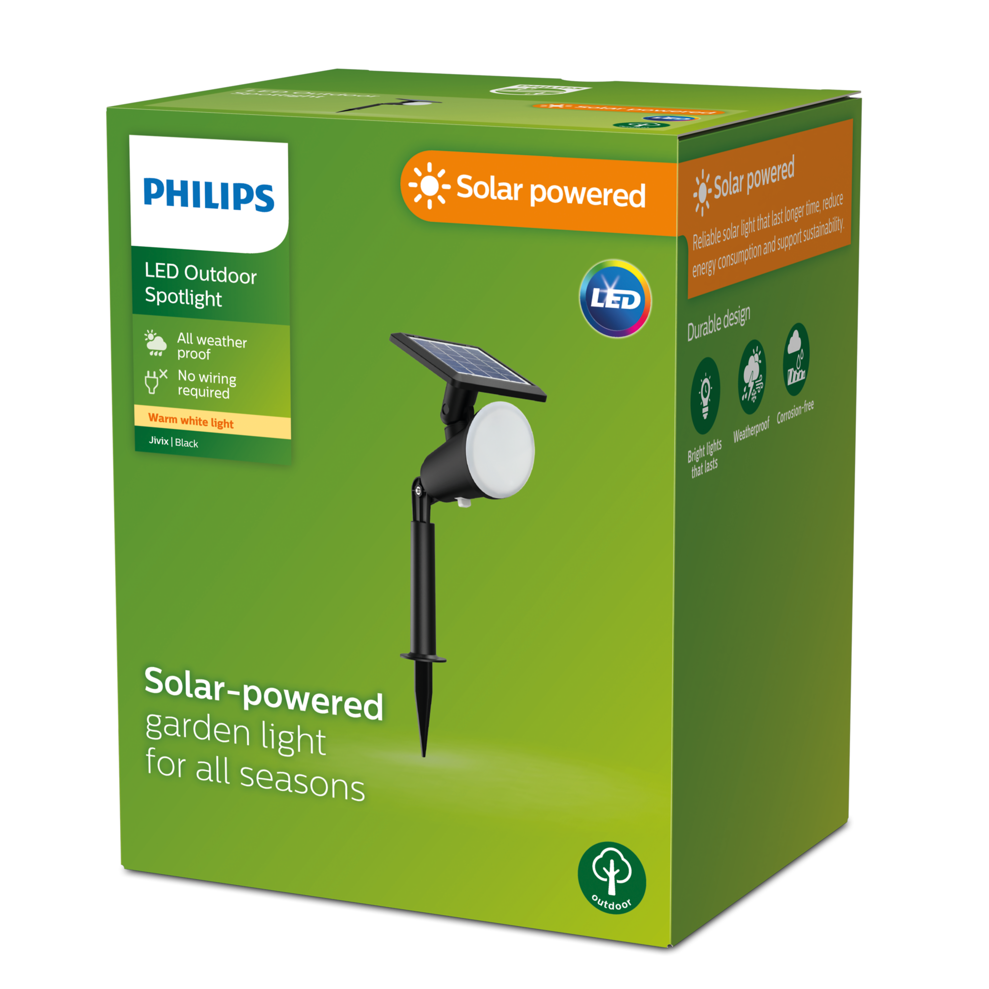 Philips Jivix SR Solar LED Spot/Spike Light 1.4W 827 IP44 — retail packaging