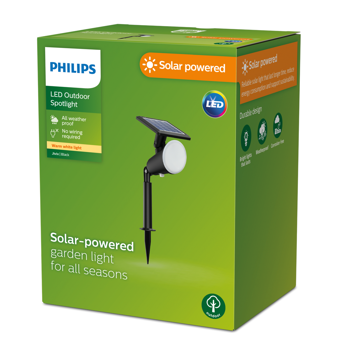 Philips Jivix SR Solar LED Spot/Spike Light 1.4W 827 IP44 — retail packaging