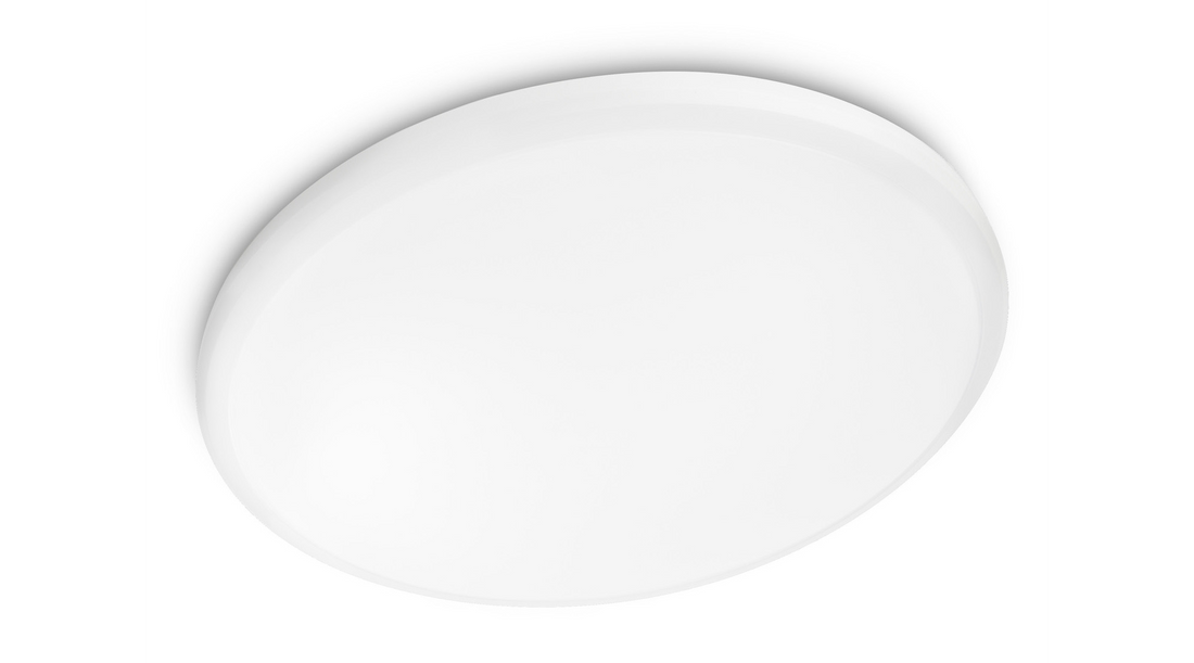 Philips Twirly round LED ceiling light viewed at an angle
