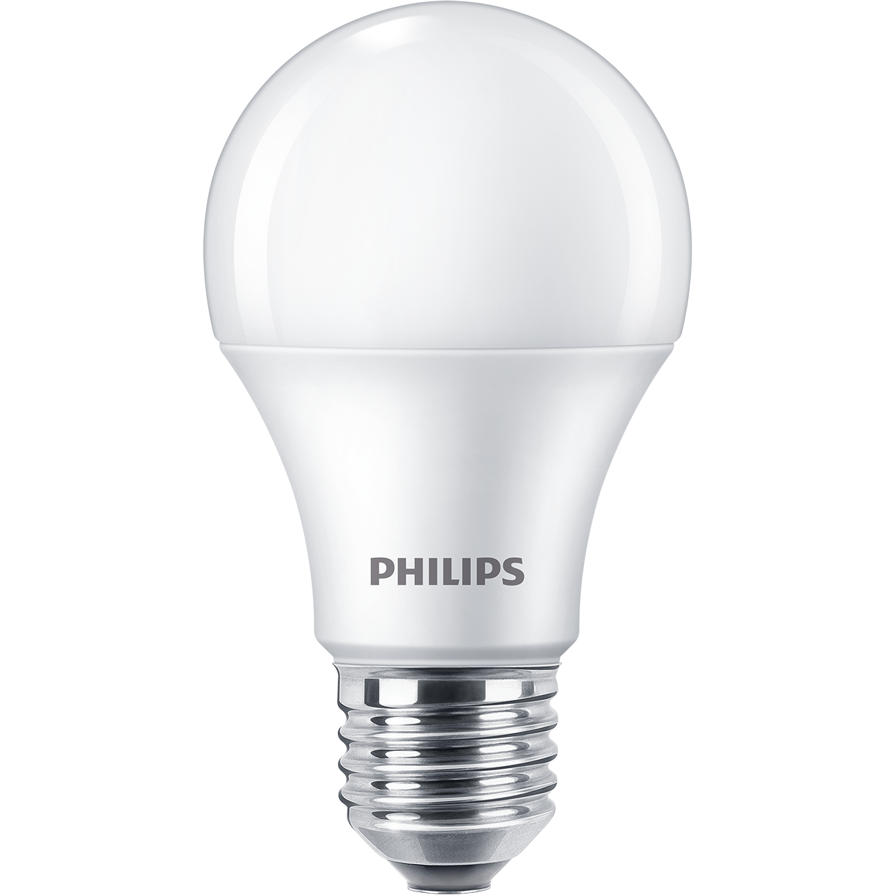 Philips Essential A60 LED bulb with E27 screw cap — manufacturer family reference; exact batch appearance unverified