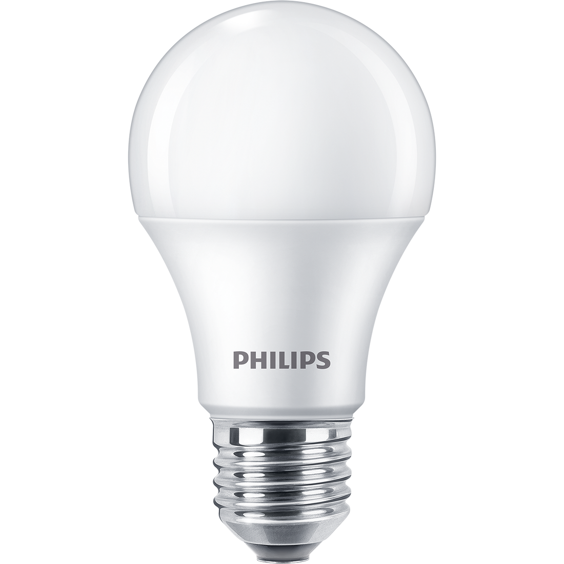 Philips Essential A60 LED bulb with E27 screw cap — manufacturer family reference; exact batch appearance unverified