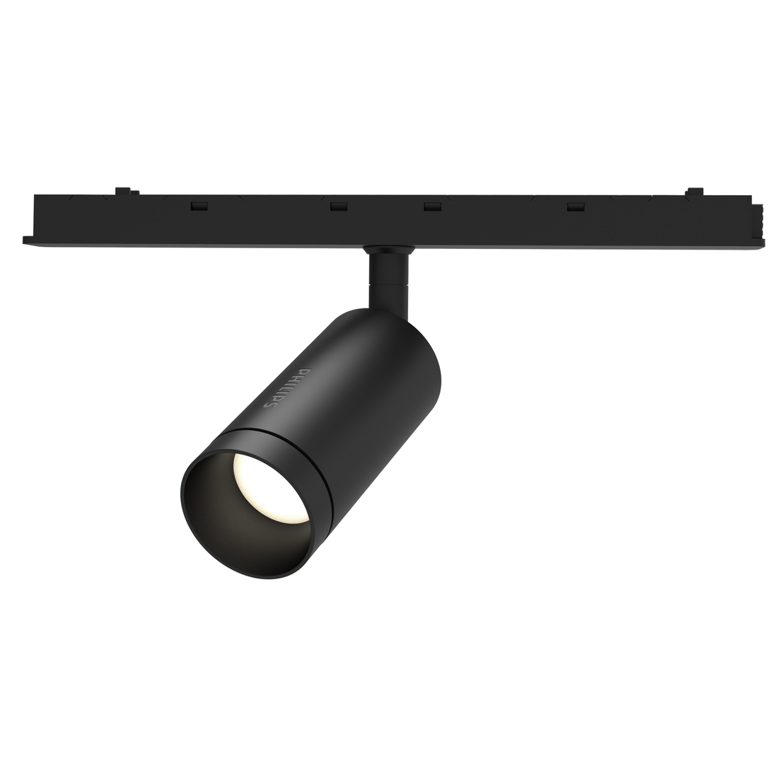 Philips Trackline LED Spotlight 6W 940 36 Degree — black spotlight attached to a short track section