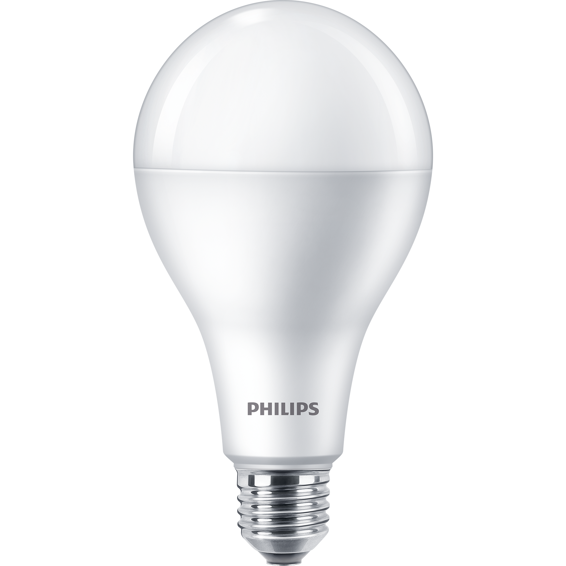 Philips A80 LED bulb with E27 screw cap, shown unlit — product-family reference for the 19W model