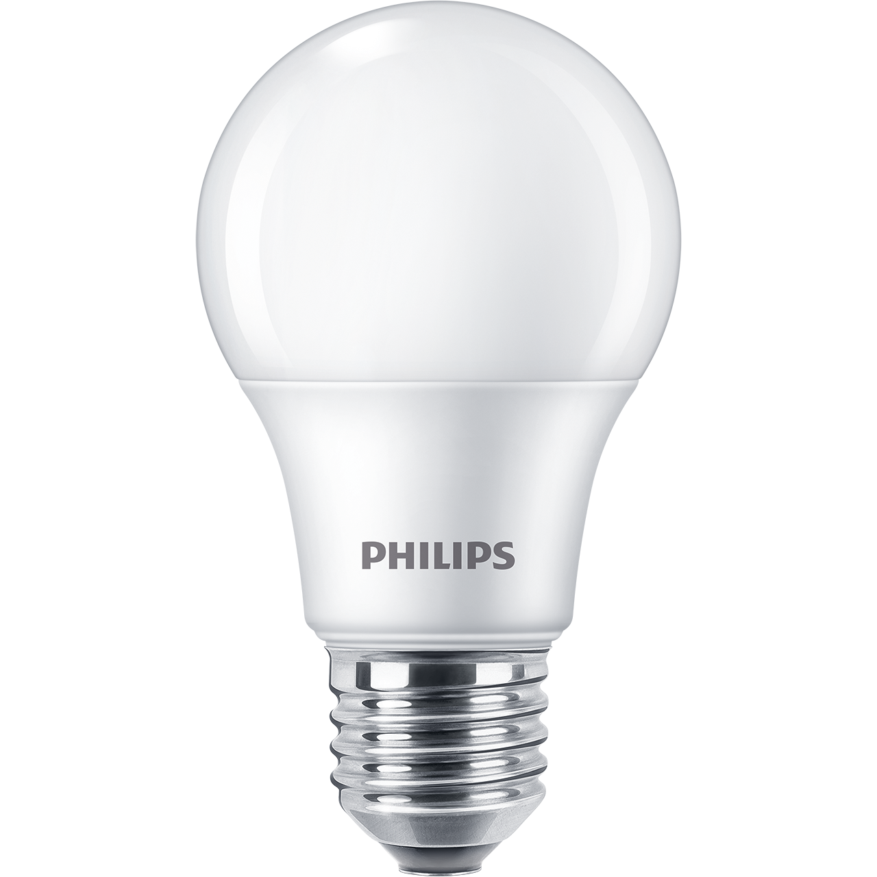 Philips Essential A60 LED bulb with E27 screw cap — manufacturer family reference; exact batch appearance unverified