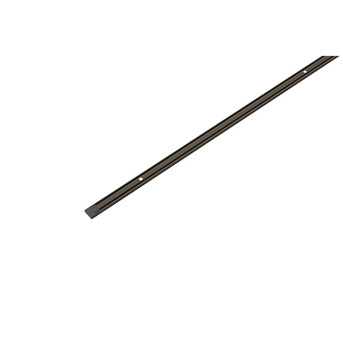 Philips Trackline Surface Track 2m Black — full rail viewed diagonally on a white background