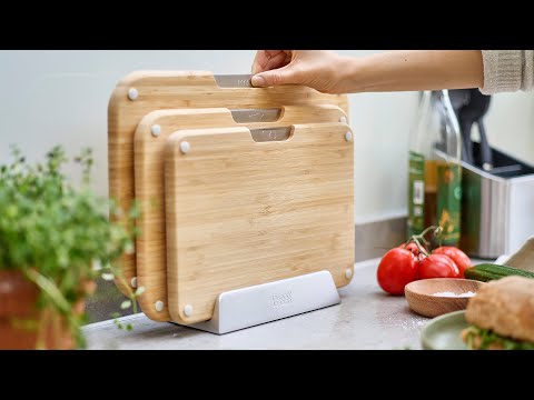 Joseph Joseph official product video: Joseph Joseph Nest Bamboo Chopping Boards Set of 3 with Stand 60236