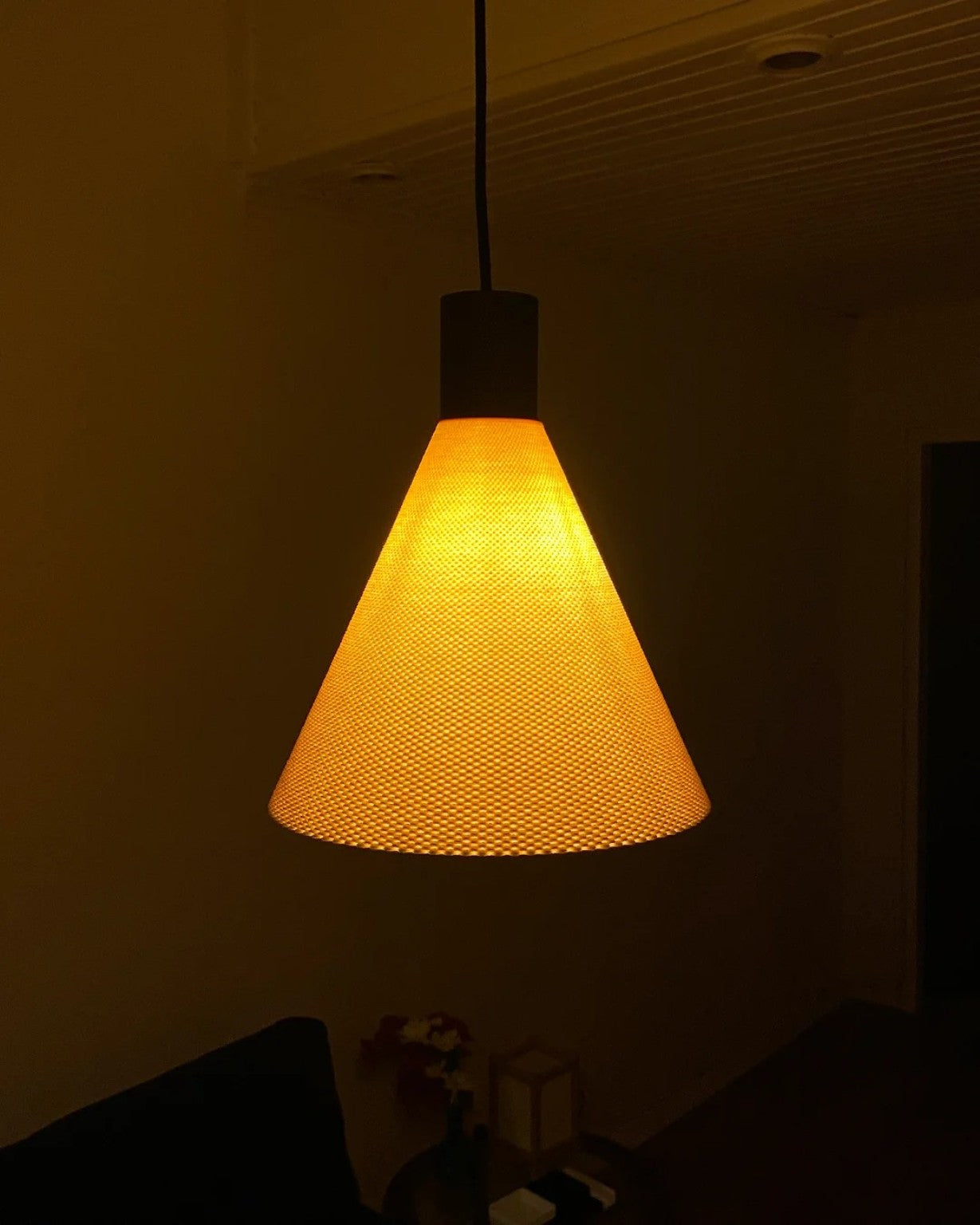 Print3D Africa DEGA pendant lamp warm ambient lighting - Red Rhino Kenya