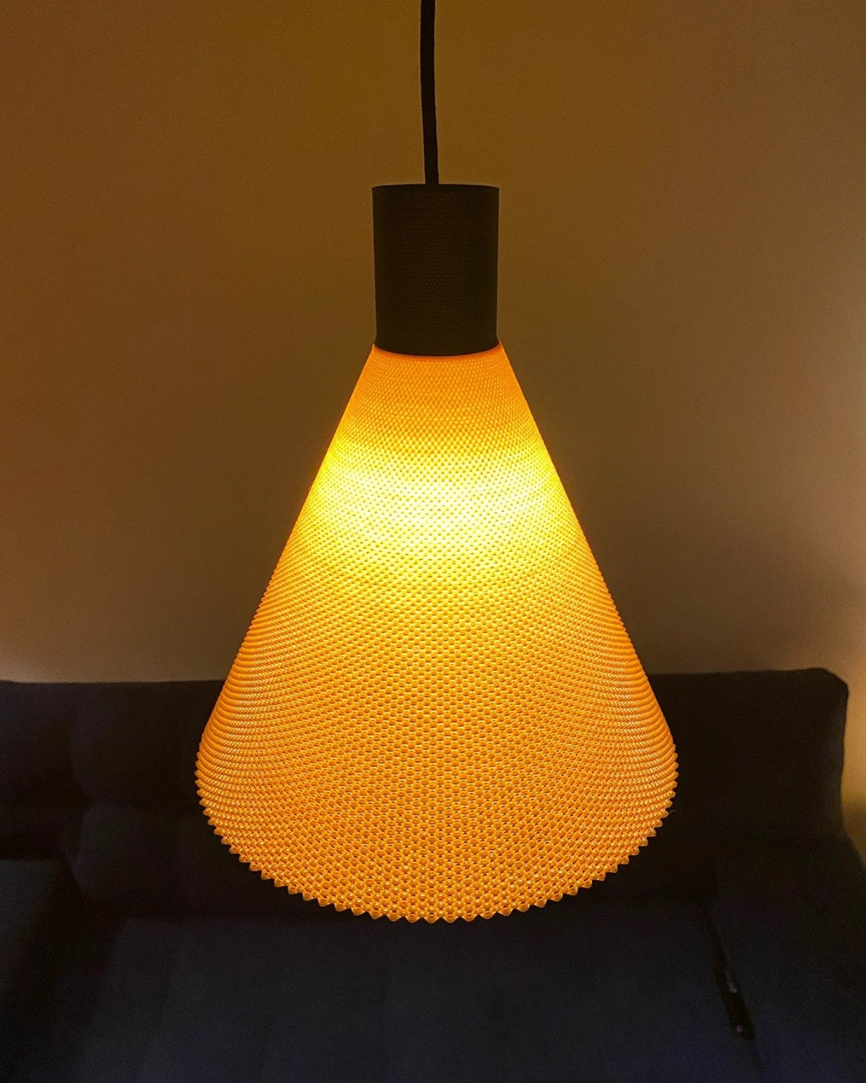 Print3D Africa DEGA 3D printed pendant lamp front view - Red Rhino Kenya